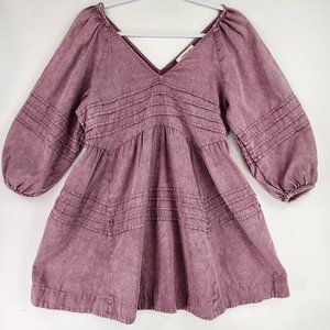 Mustard Seed Dress Womens Medium Pink Tiered Washed Cottage Core Baby Doll Mini